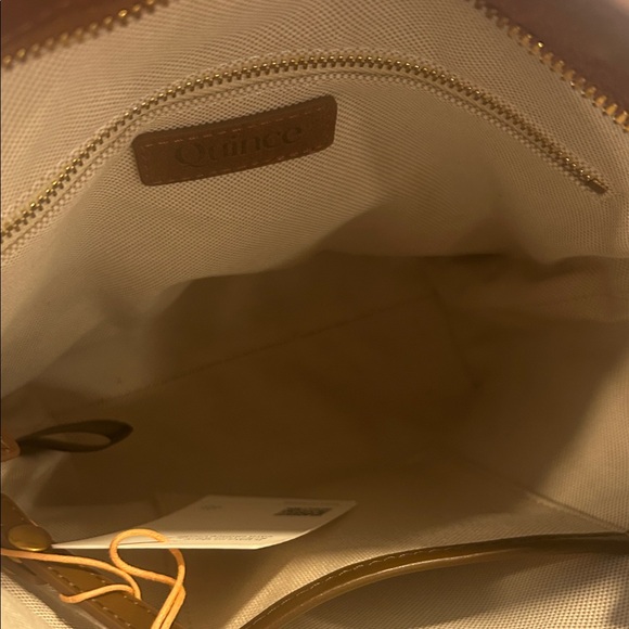 Quince Italian Leather Crossbody Bag Cognac Brown Minimalist” - Picture 3 of 6